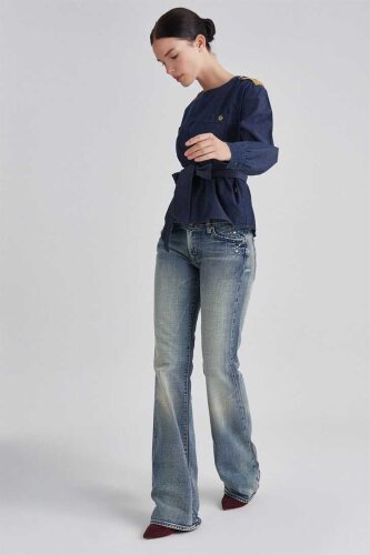 7 For All Mankind Kadın İspanyol Paça Jeans - 9