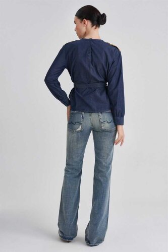 7 For All Mankind Kadın İspanyol Paça Jeans - 12