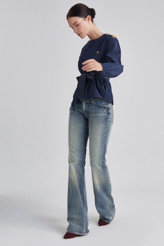 7 For All Mankind Kadın İspanyol Paça Jeans - 13
