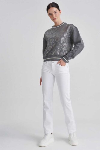 7 For All Mankind Kadın Normal Paça Jeans - 5