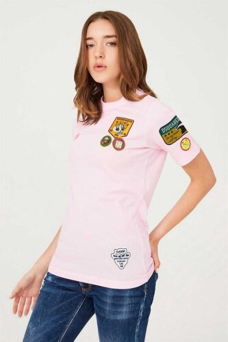 Armalı Bisiklet Yaka Kadın T-Shirt - 2
