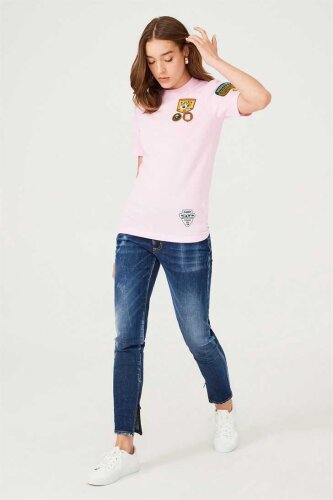 Armalı Bisiklet Yaka Kadın T-Shirt - 3