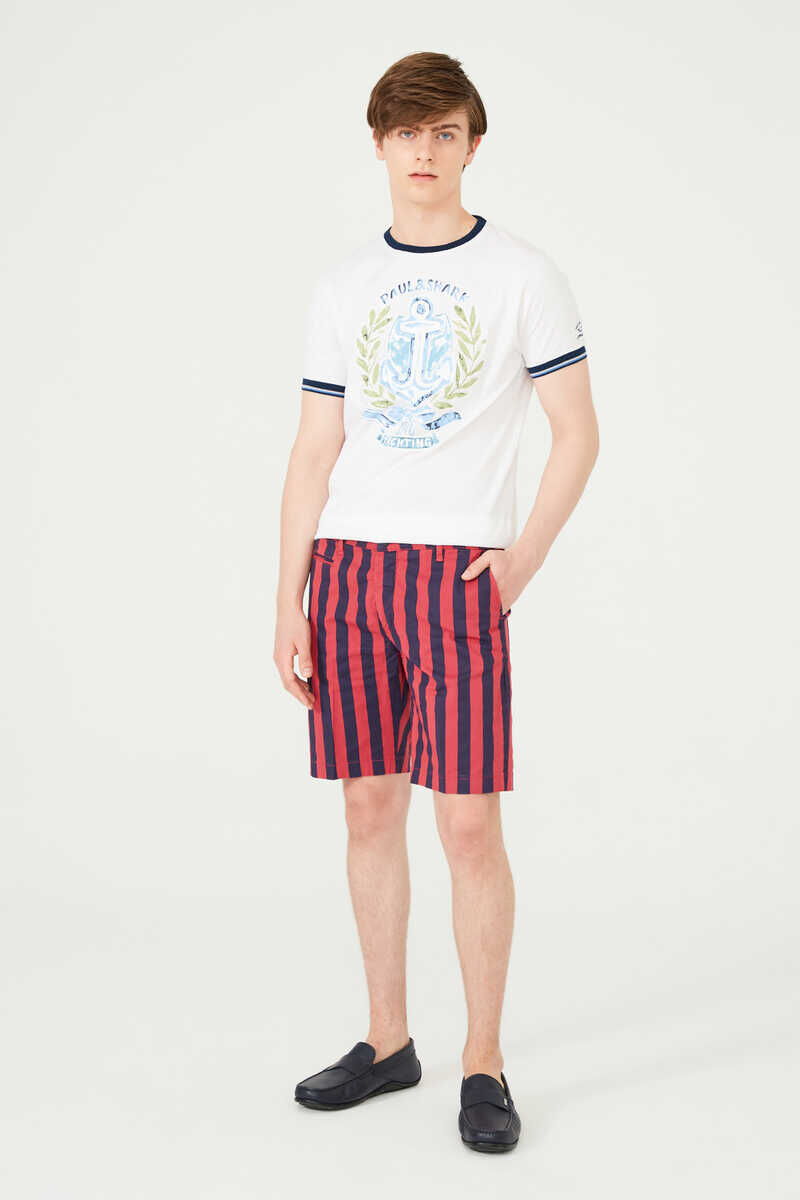 Armata Di Mare Erkek Çizgili Bermuda Şort - 1