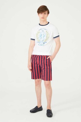 Armata Di Mare Erkek Çizgili Bermuda Şort - 7