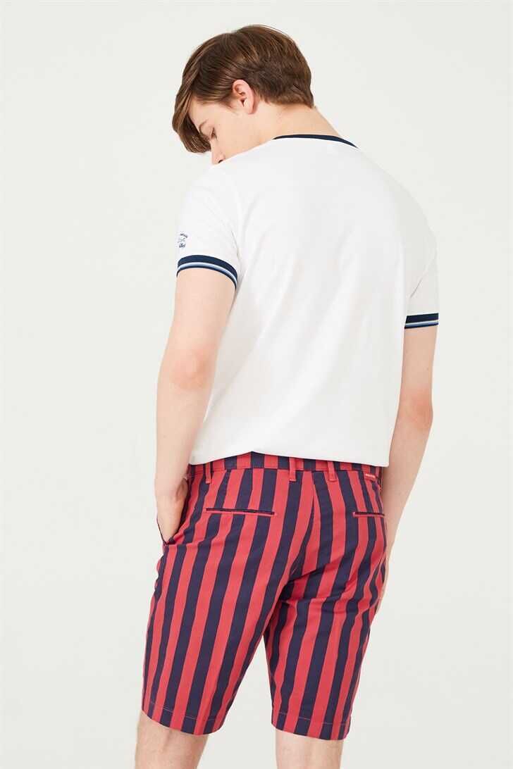 Armata Di Mare Erkek Çizgili Bermuda Şort - 8