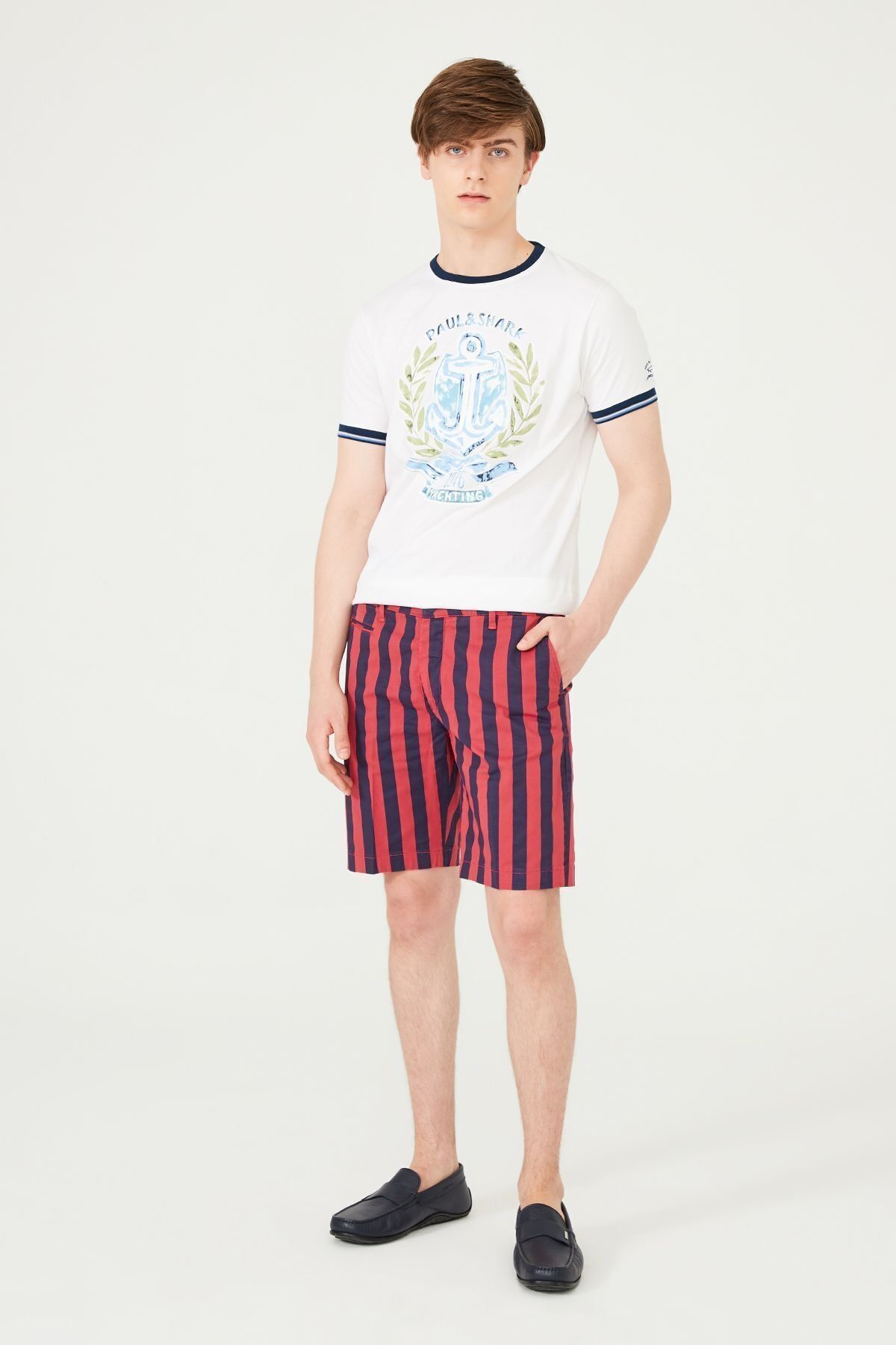 Armata Di Mare Erkek Çizgili Bermuda Şort - 11