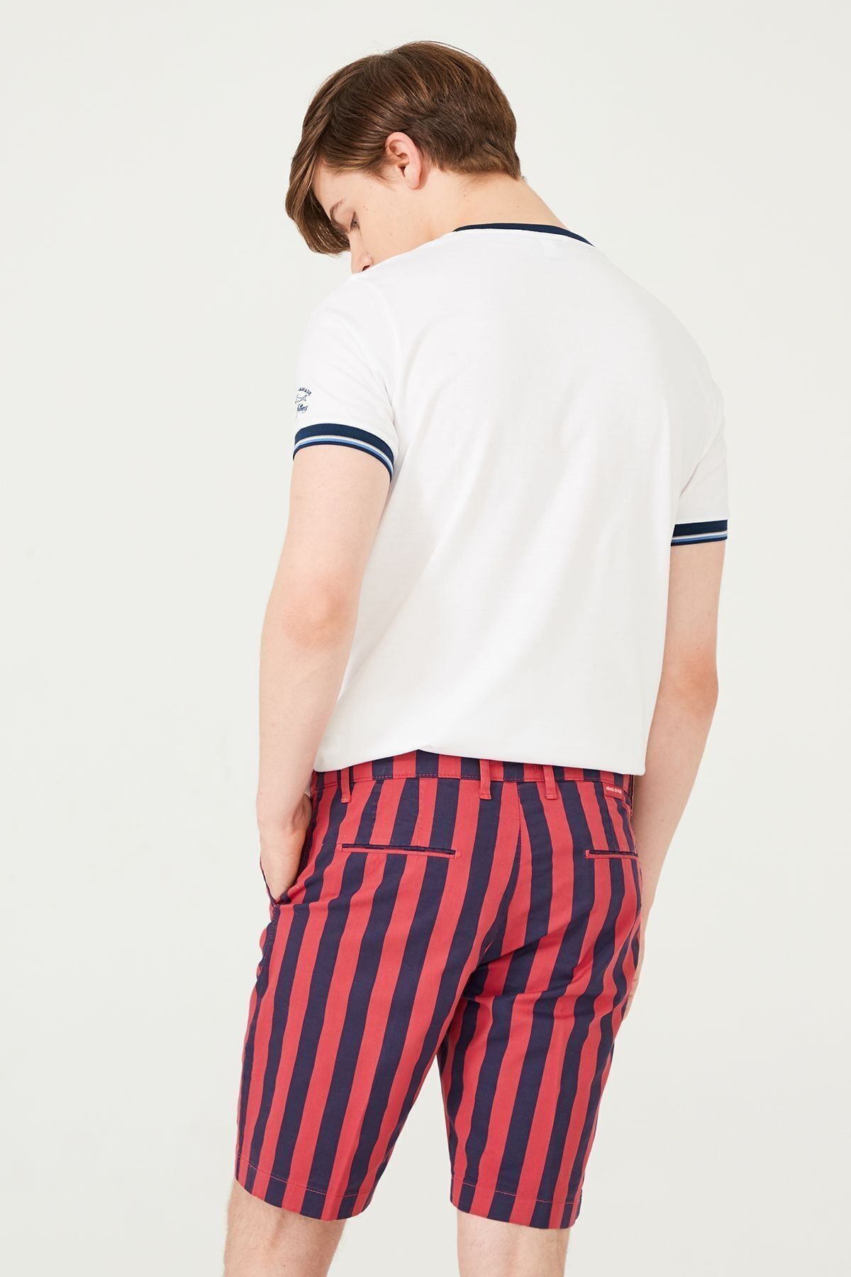 Armata Di Mare Erkek Çizgili Bermuda Şort - 12