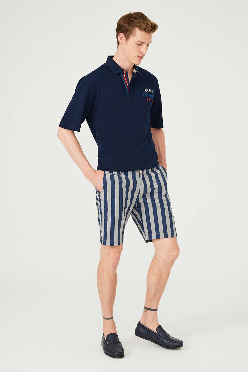 Armata Di Mare Erkek Çizgili Bermuda Şort - 1