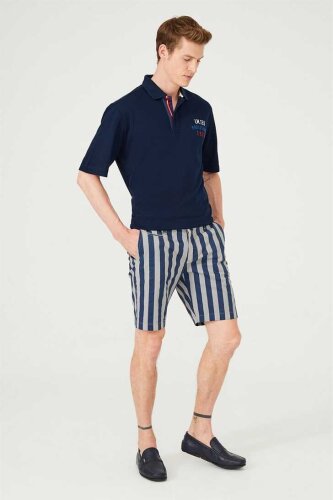 Armata Di Mare Erkek Çizgili Bermuda Şort - 6