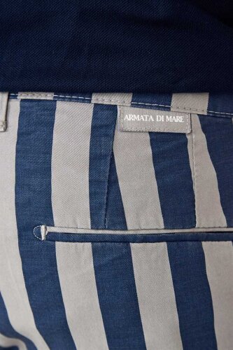 Armata Di Mare Erkek Çizgili Bermuda Şort - 8