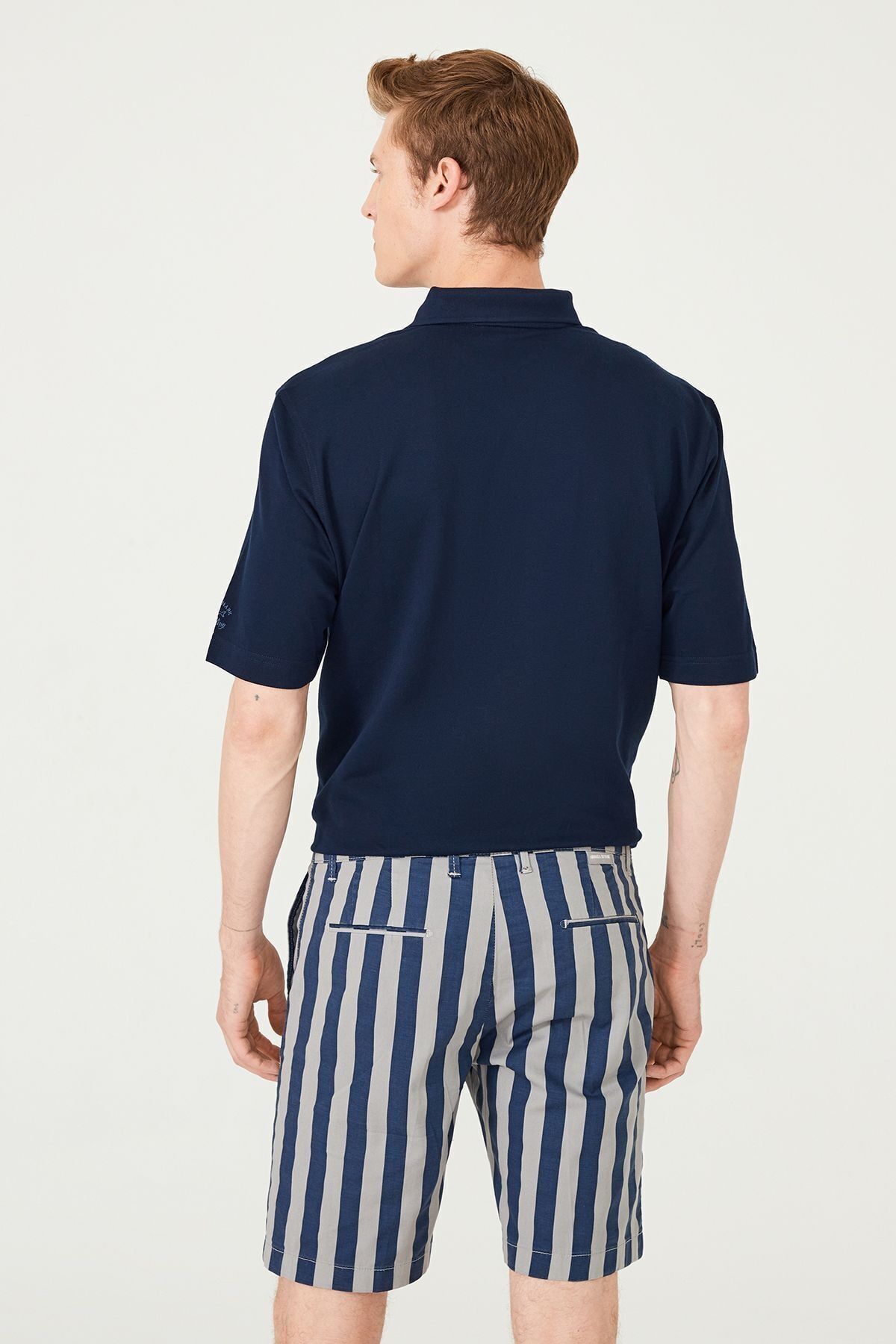 Armata Di Mare Erkek Çizgili Bermuda Şort - 11