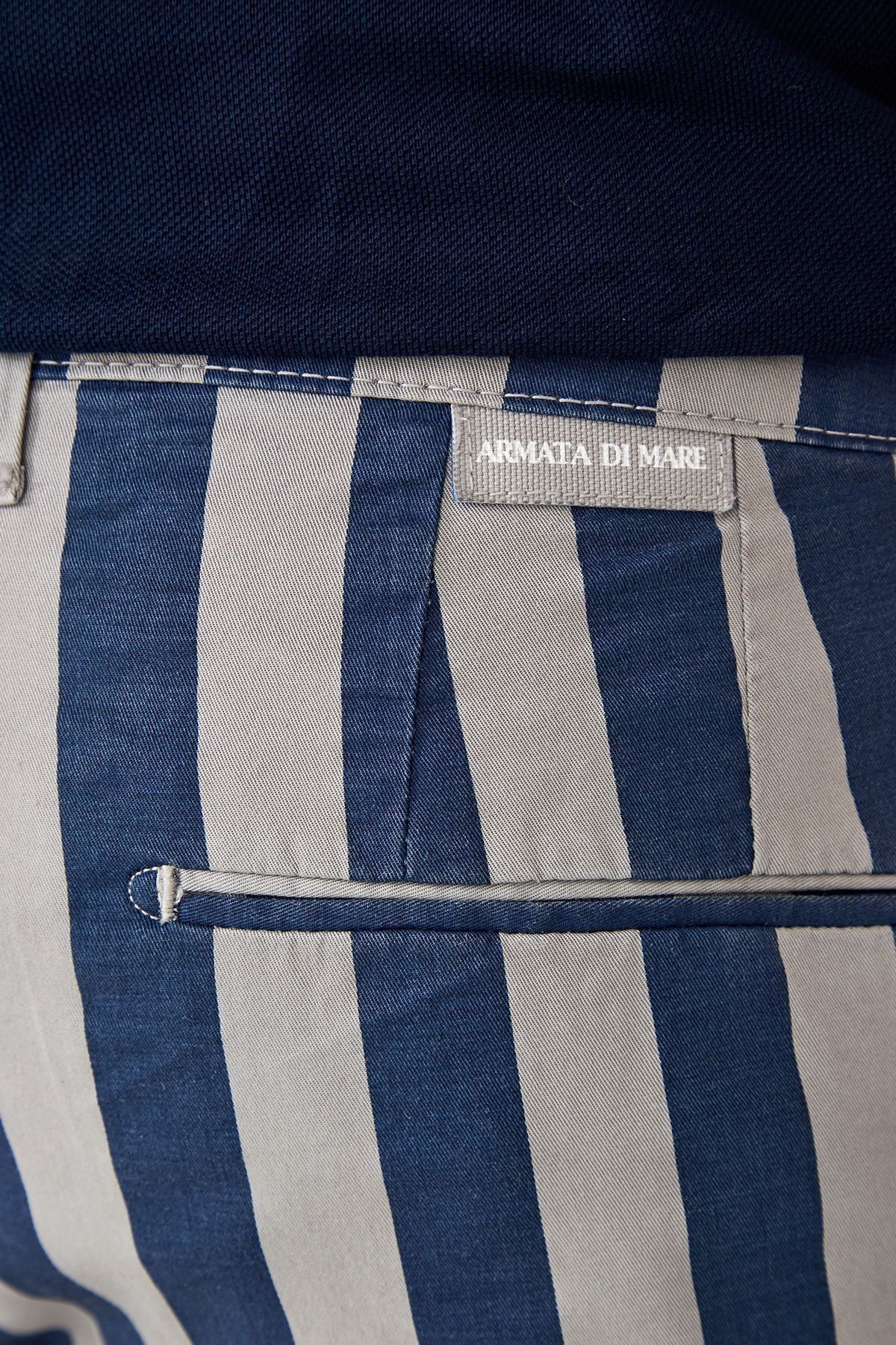 Armata Di Mare Erkek Çizgili Bermuda Şort - 12