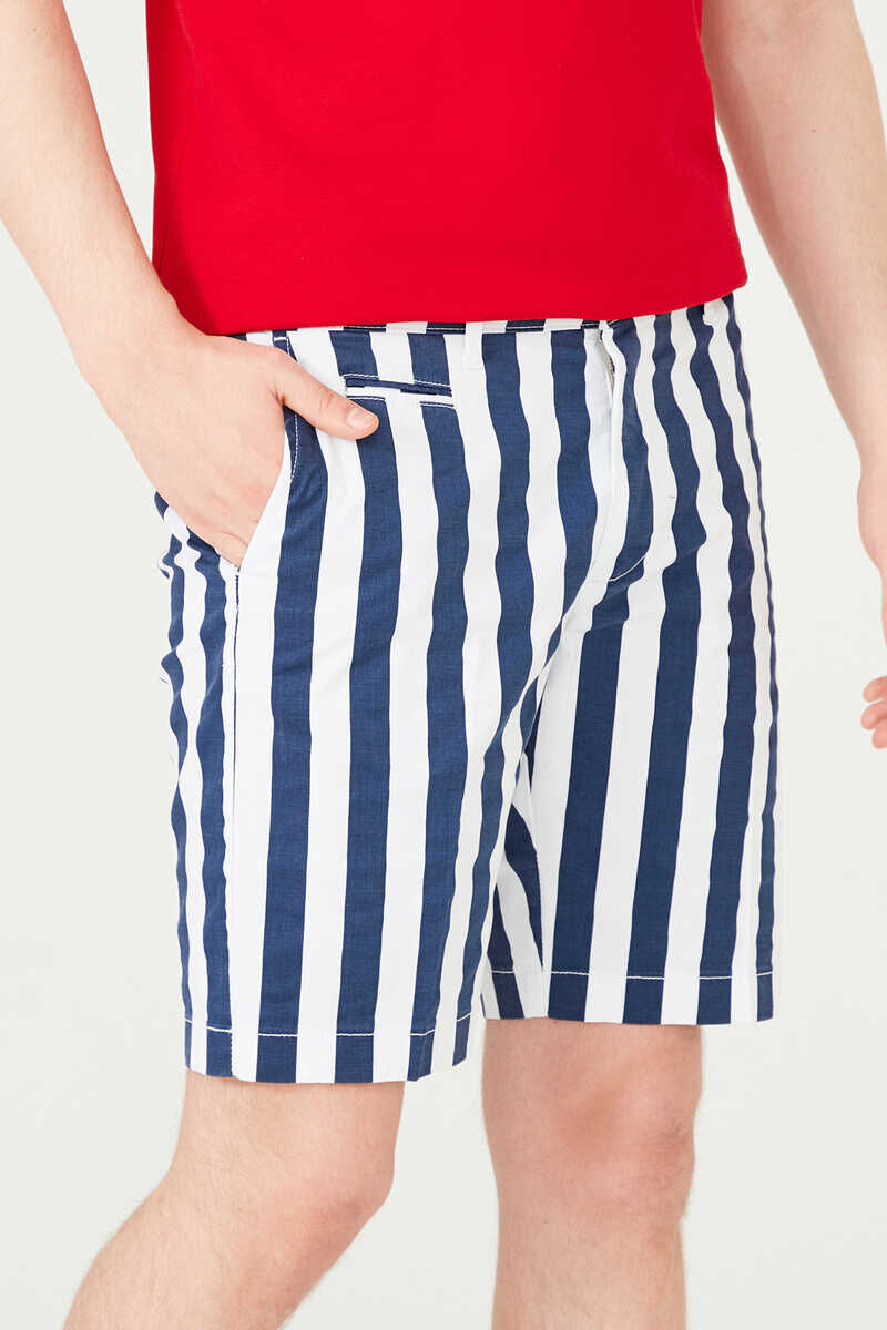 Armata Di Mare Erkek Çizgili Bermuda Şort - 7