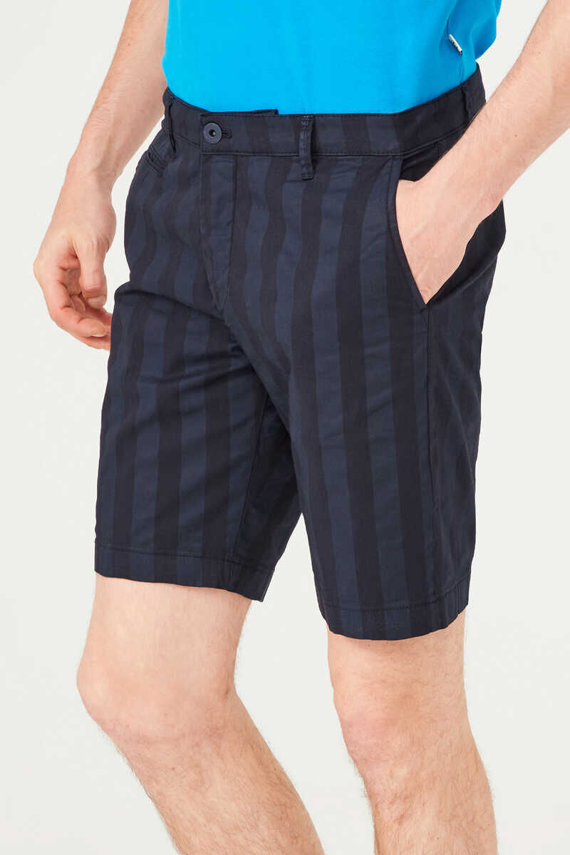 Armata Di Mare Erkek Çizgili Bermuda Şort - 6