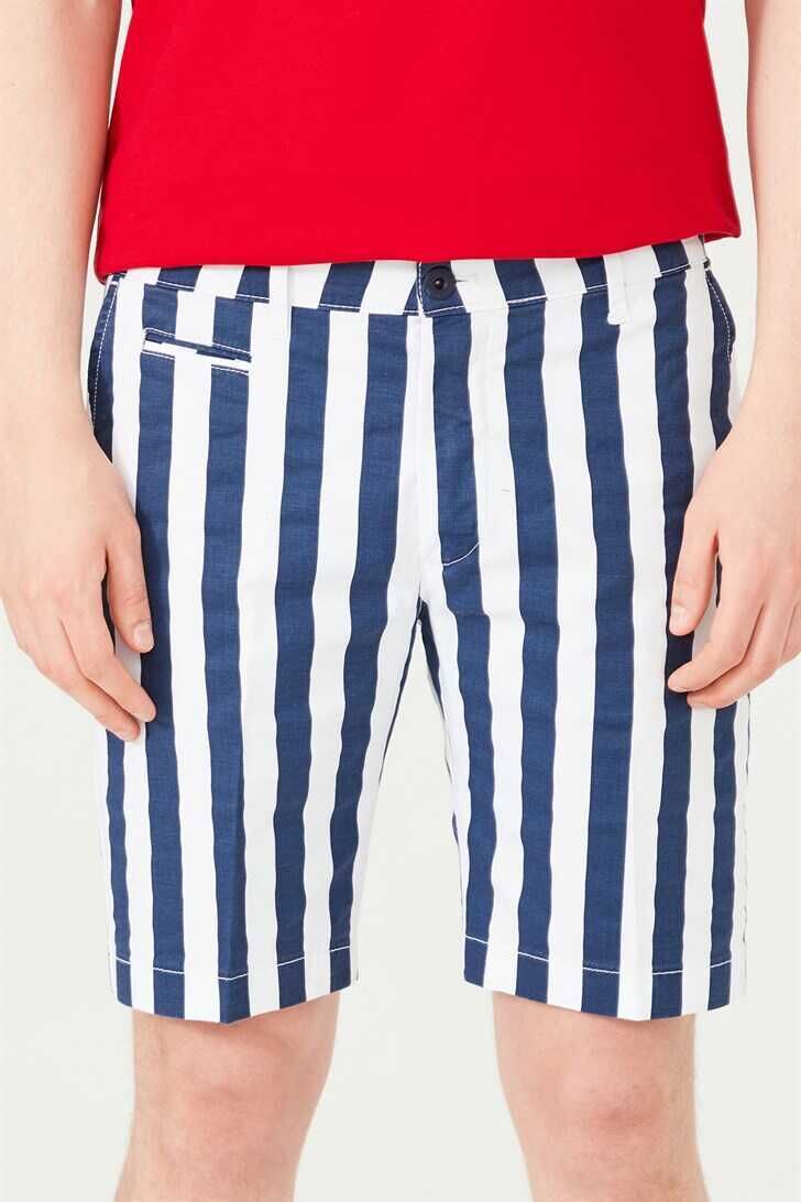 Armata Di Mare Erkek Çizgili Bermuda Şort - 9