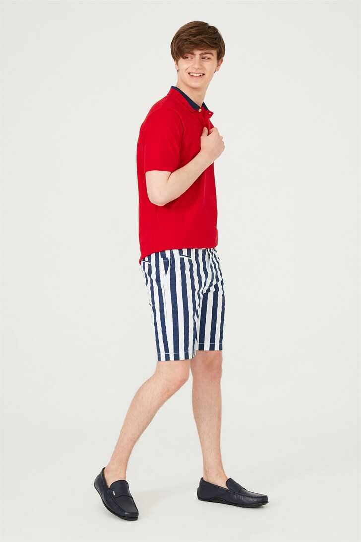 Armata Di Mare Erkek Çizgili Bermuda Şort - 11