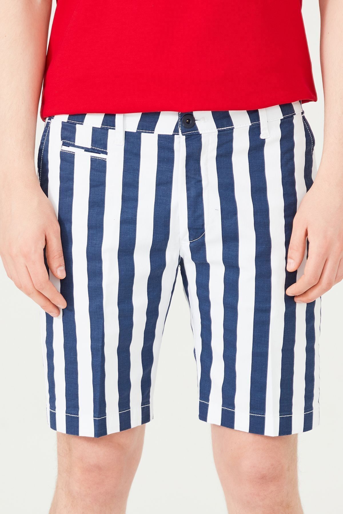 Armata Di Mare Erkek Çizgili Bermuda Şort - 13
