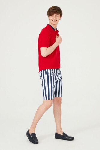 Armata Di Mare Erkek Çizgili Bermuda Şort - 15