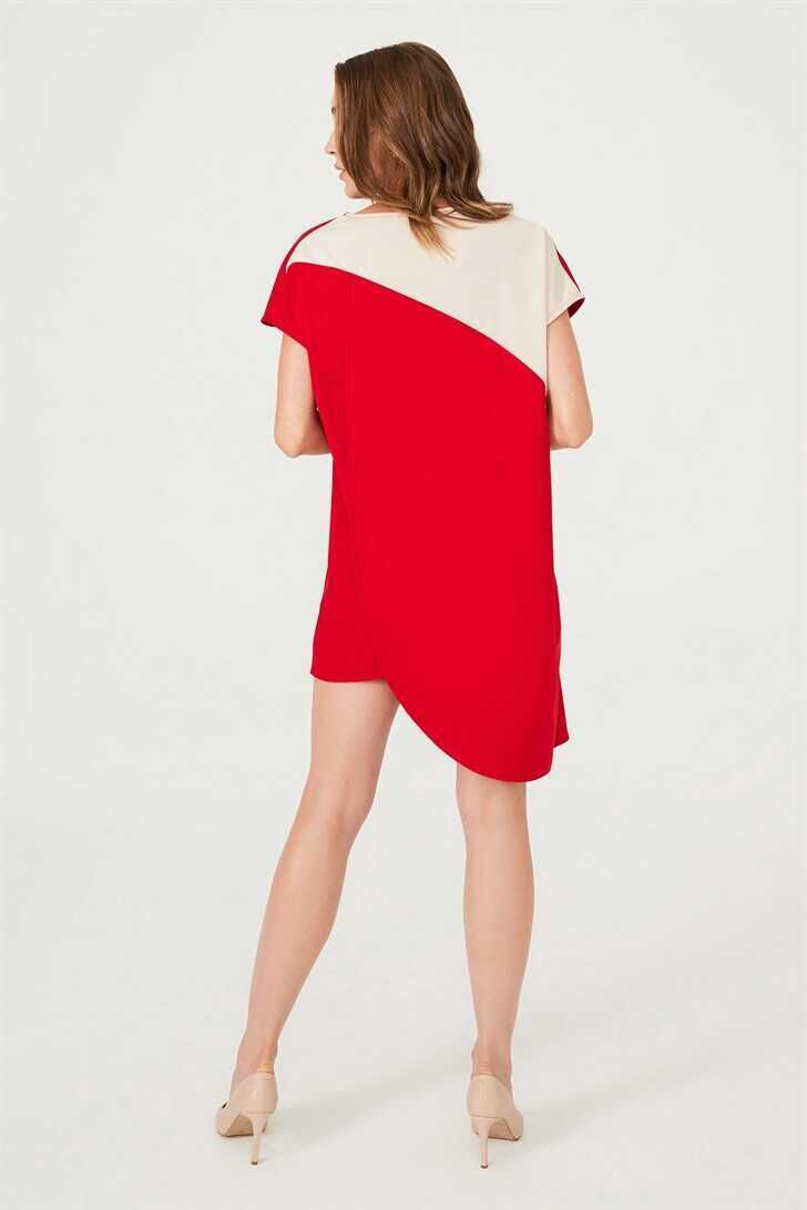 Asimetrik Kesim Kadın Mini Elbise - 4