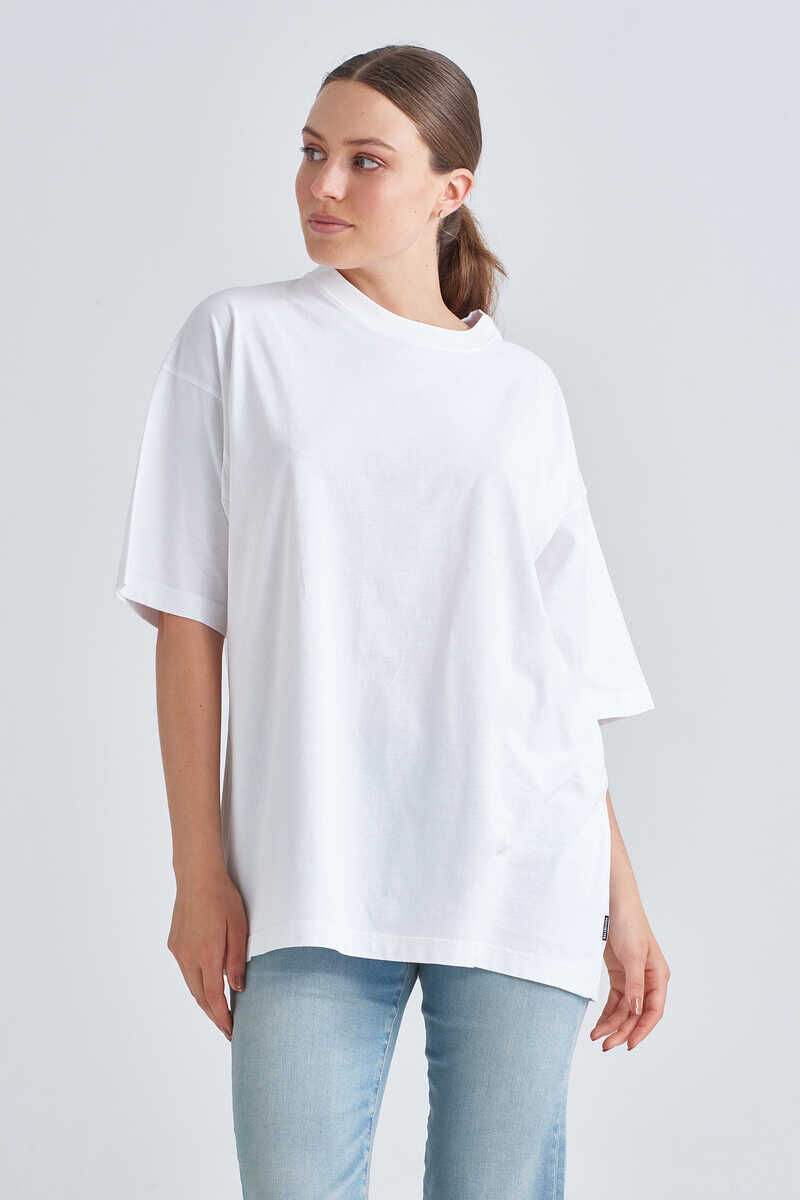 Balaenciaga Arkası Yazılı Kadın Oversize T-Shirt - 6