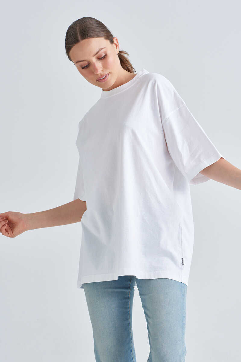 Balaenciaga Arkası Yazılı Kadın Oversize T-Shirt - 7