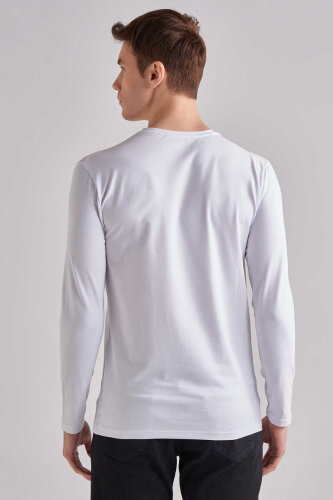 Baldinini Erkek Uzun Kollu Bisiklet Yaka T-Shirt - 4
