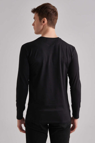 Baldinini Erkek Uzun Kollu Bisiklet Yaka T-Shirt - 4