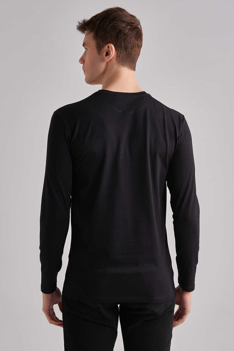Baldinini Erkek Uzun Kollu Bisiklet Yaka T-Shirt - 4