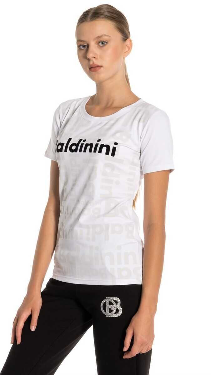 Bisiklet Yaka Kadın Logolu T-Shirt - 1