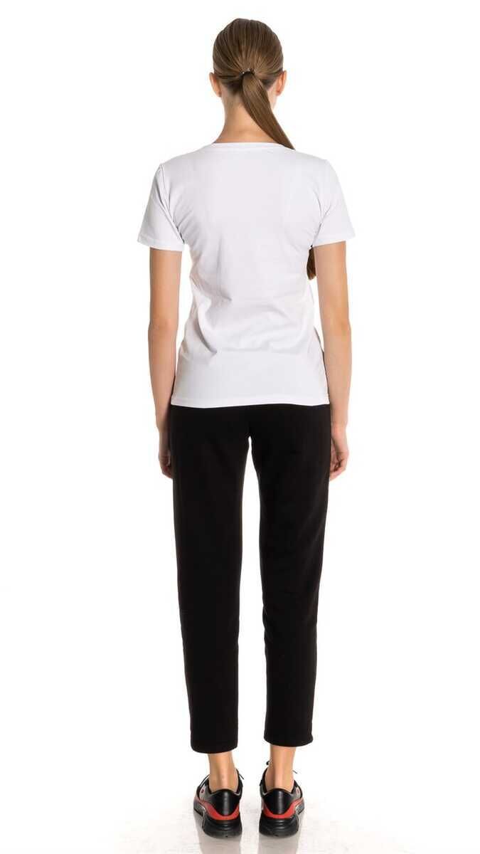 Bisiklet Yaka Kadın Logolu T-Shirt - 3