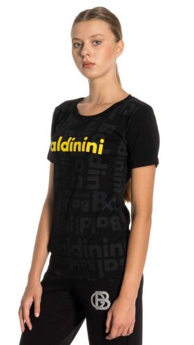 Bisiklet Yaka Kadın Logolu T-Shirt - Baldinini