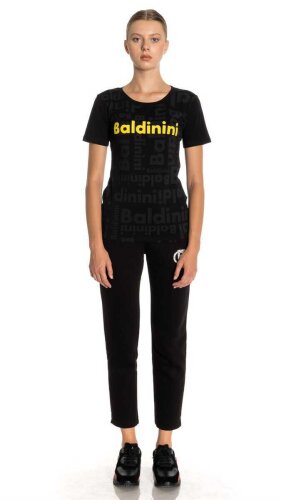 Bisiklet Yaka Kadın Logolu T-Shirt - 2