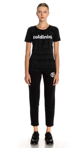 Bisiklet Yaka Kadın Logolu T-Shirt - 2