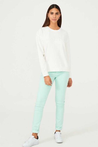 Bisiklet Yaka Kadın Sweatshirt - 3