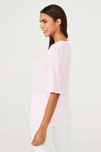 Bisiklet Yaka Kadın T-Shirt - 3