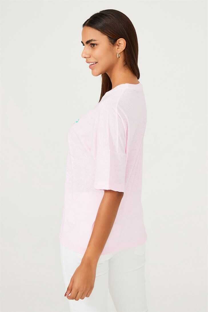 Bisiklet Yaka Kadın T-Shirt - 3