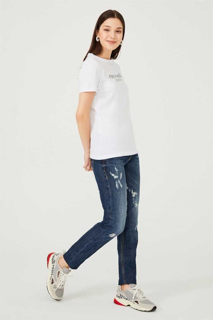 Bisiklet Yaka Kadın T-Shirt - 3