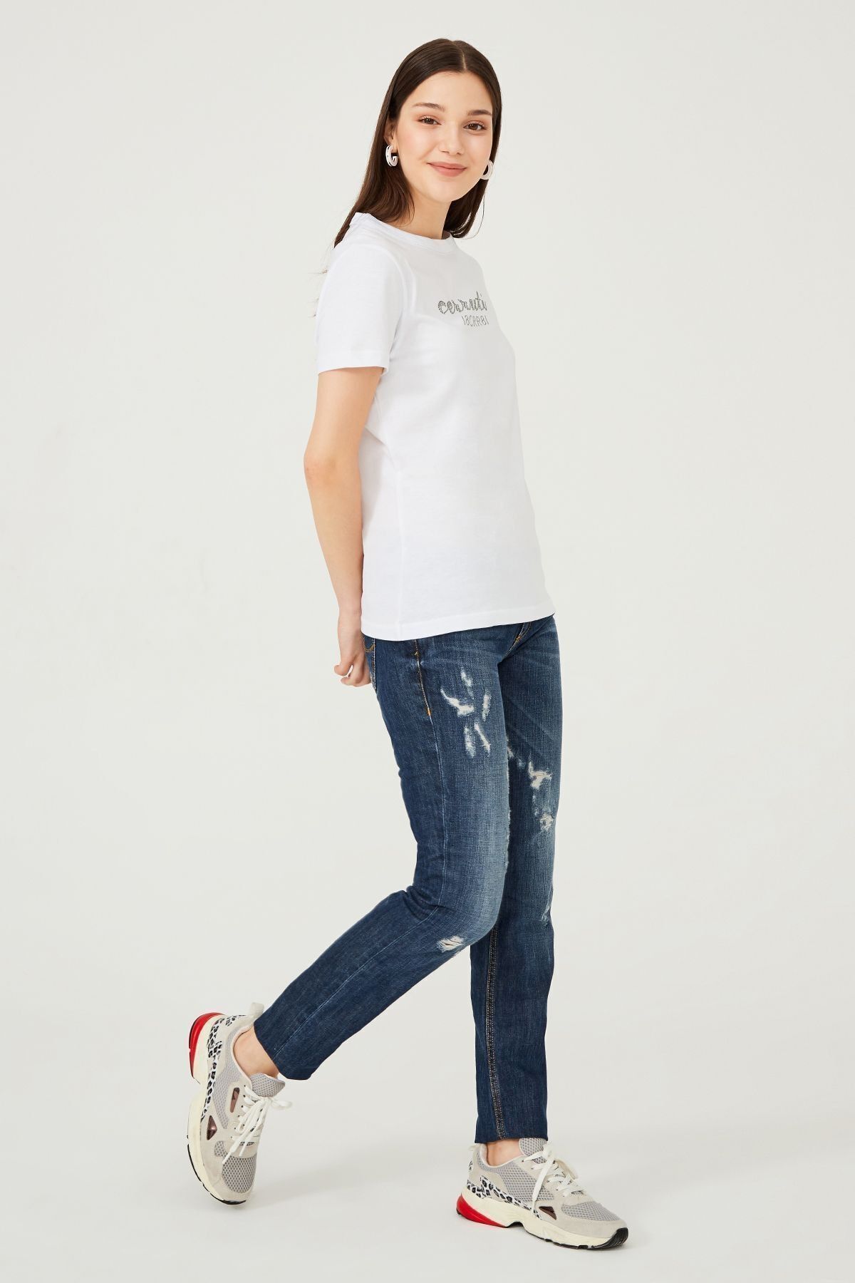 Bisiklet Yaka Kadın T-Shirt - 7