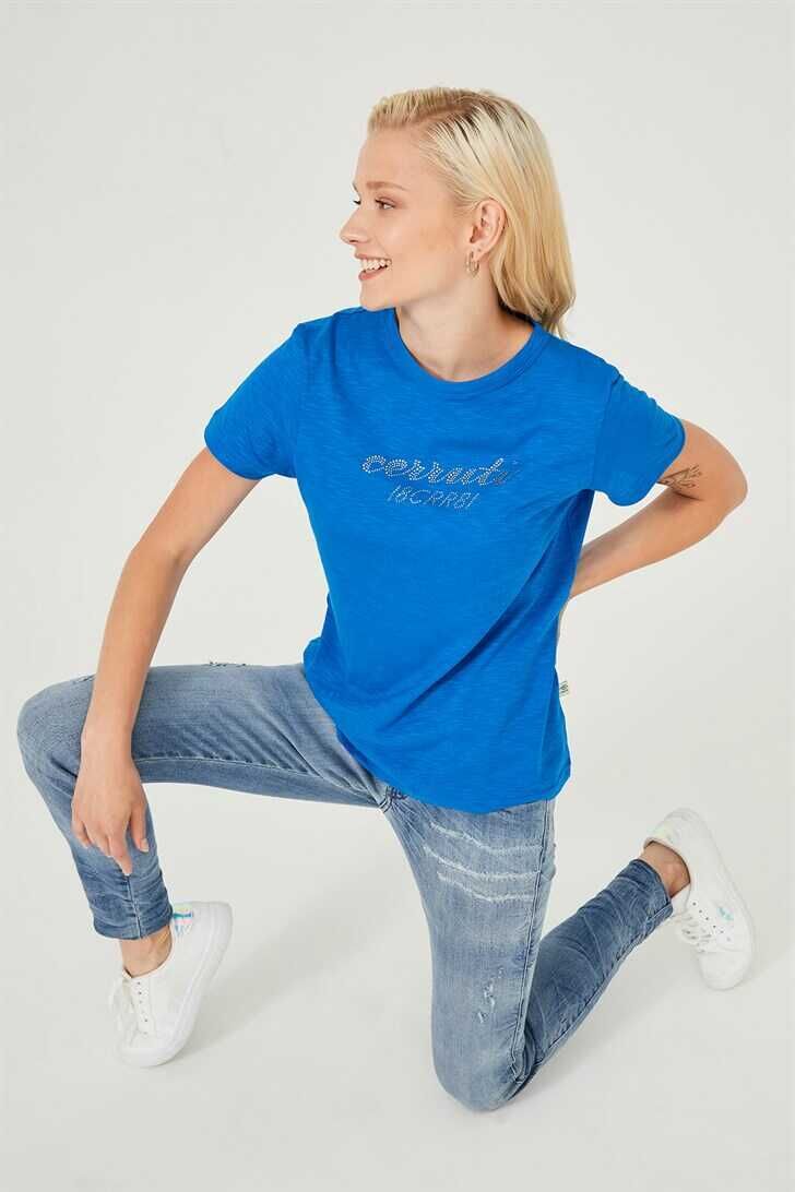 Bisiklet Yaka Kadın T-Shirt - 2