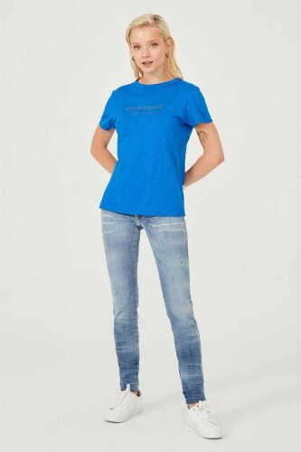 Bisiklet Yaka Kadın T-Shirt - 5