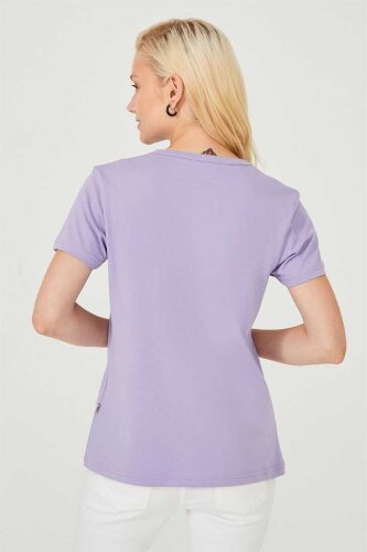 Bisiklet Yaka Kadın T-Shirt - 6