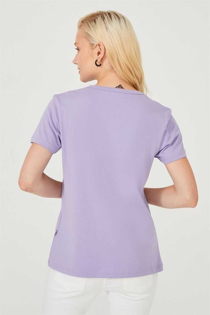 Bisiklet Yaka Kadın T-Shirt - 6