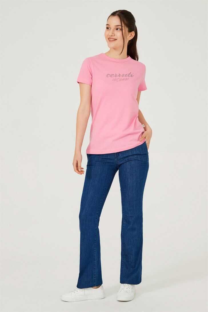 Bisiklet Yaka Kadın T-Shirt - 4