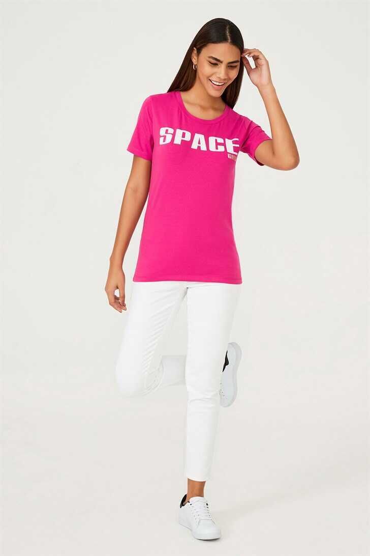 Bisiklet Yaka Kadın T-Shirt - 5