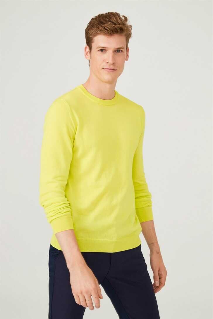 Bisiklet Yaka Uzun Kollu Erkek Triko Kazak - 1