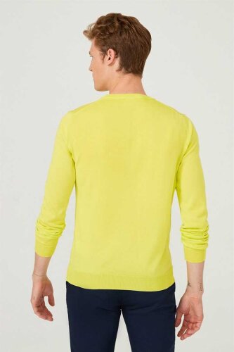 Bisiklet Yaka Uzun Kollu Erkek Triko Kazak - 4