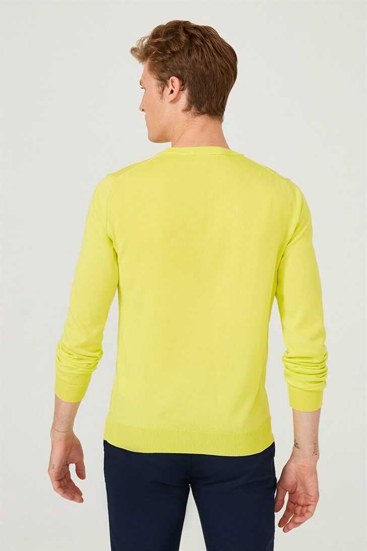 Bisiklet Yaka Uzun Kollu Erkek Triko Kazak - 4