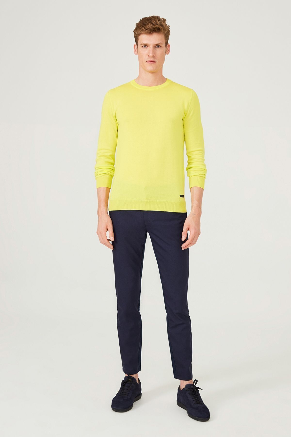 Bisiklet Yaka Uzun Kollu Erkek Triko Kazak - 6