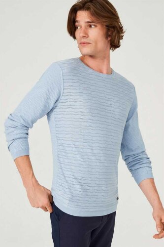 Bisiklet Yaka Uzun Kollu Erkek Triko Kazak - 2