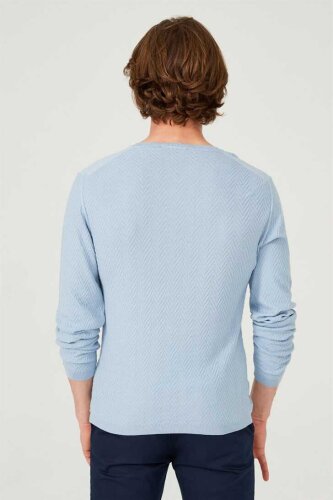 Bisiklet Yaka Uzun Kollu Erkek Triko Kazak - 4